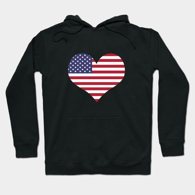 Usa Flag Heart T-Shirt Hoodie by cleverth